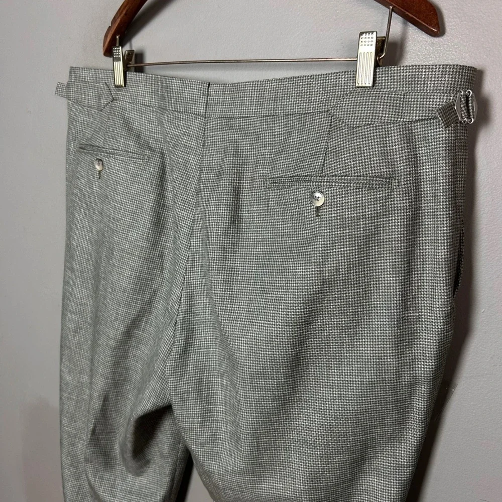 Suitsupply dress pants 40 Brescia Houndstooth unstructured Grey Wool tapered